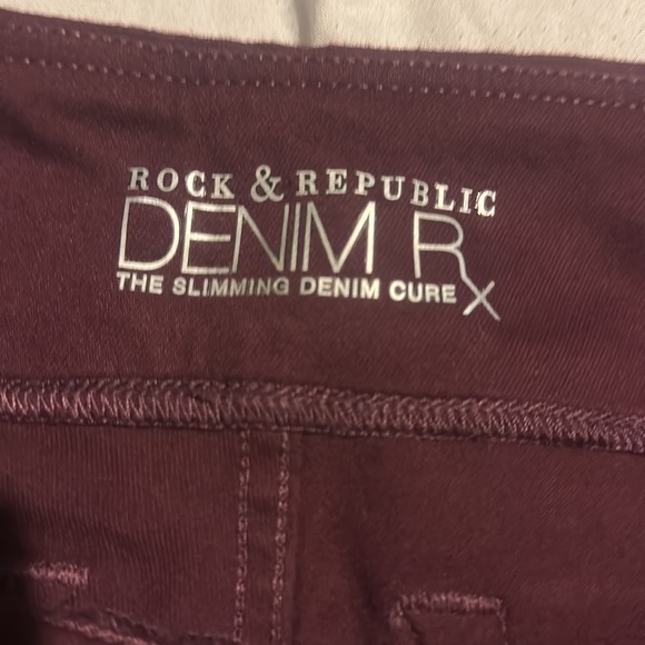 Rock & Republic women’s leggings pant color burgundy size 4 - Picture 7 of 12